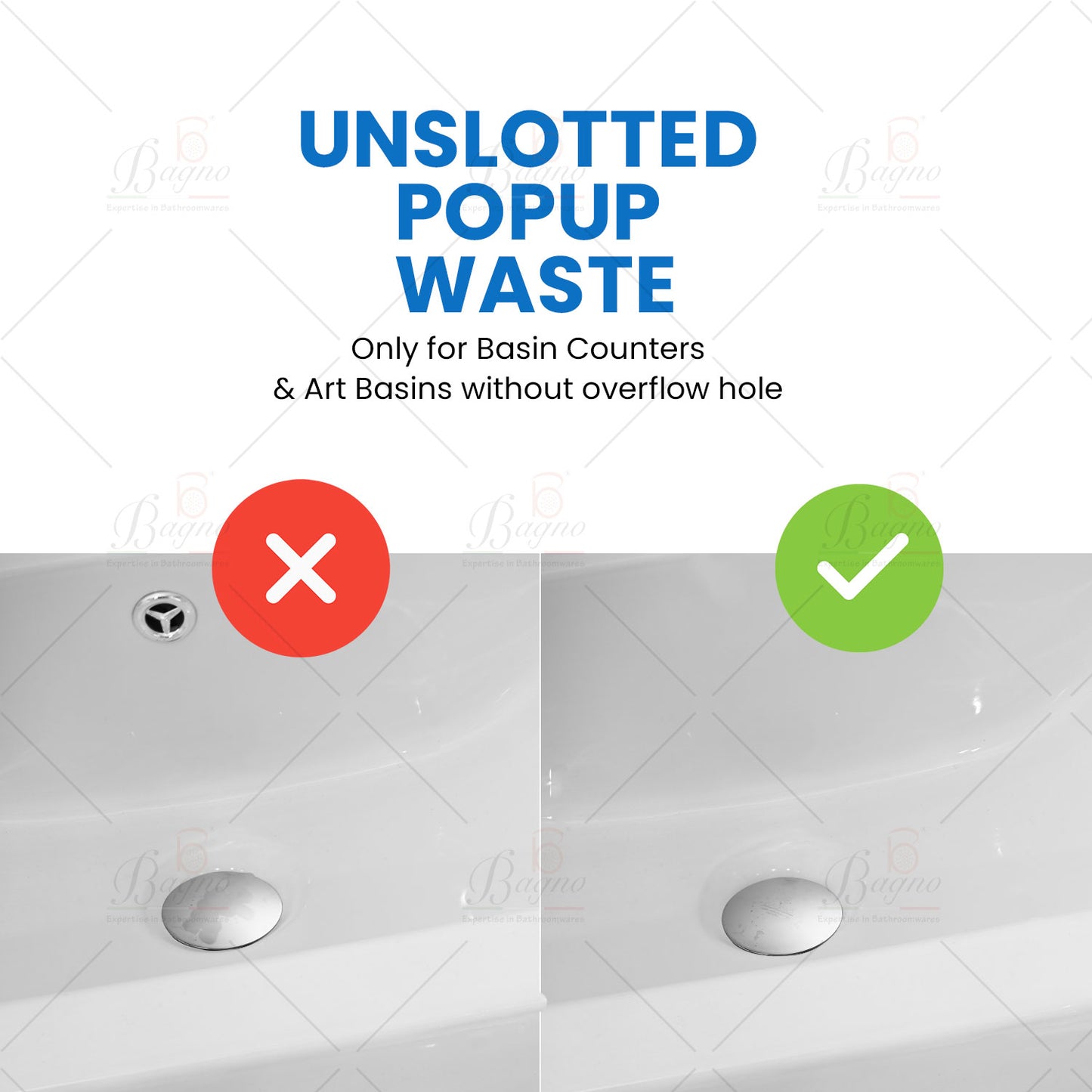 Popup Waste Long Unslotted