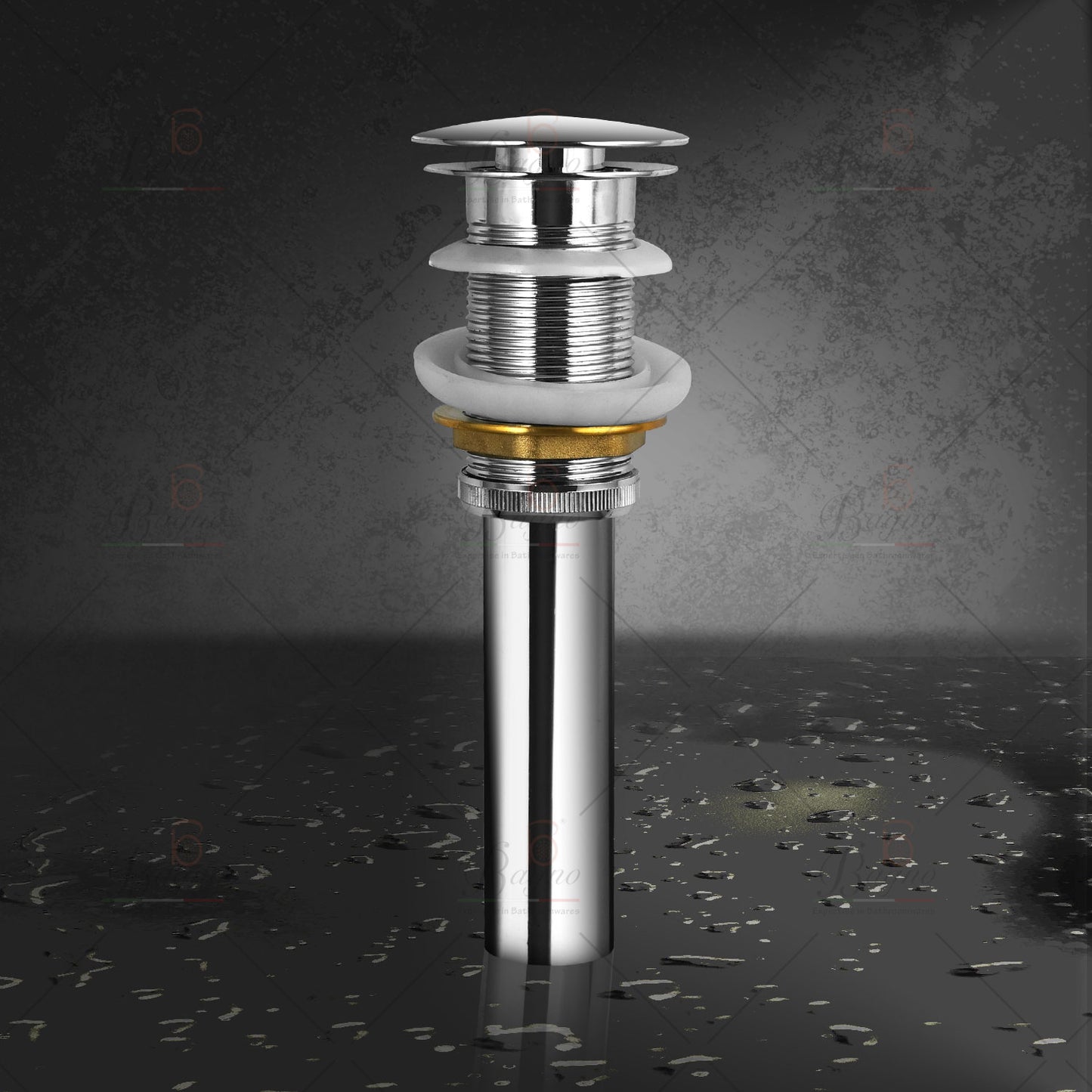 B BAGNO Long Popup waste unslotted waste premium quality stainless steel for wash basin without overflow hole (BPL01BG)