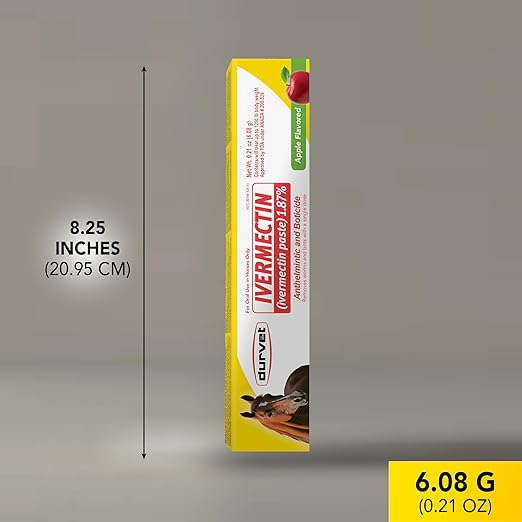 Durvet Ivermectin Paste Dewormer - 6.08g dose @ 1.87% Apple Flavor