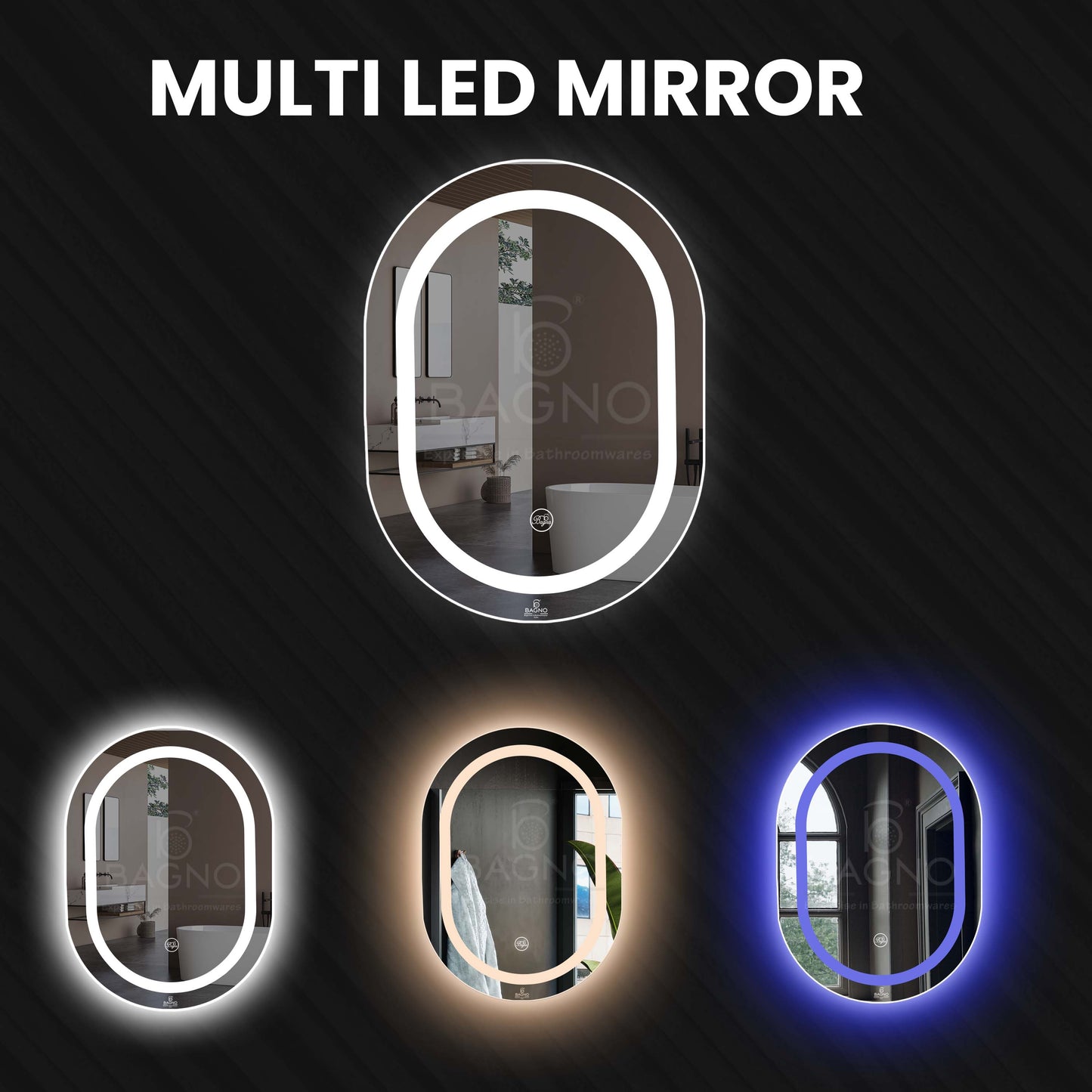 B BAGNO Multi LED Mirror oval, Vanity Mirror
