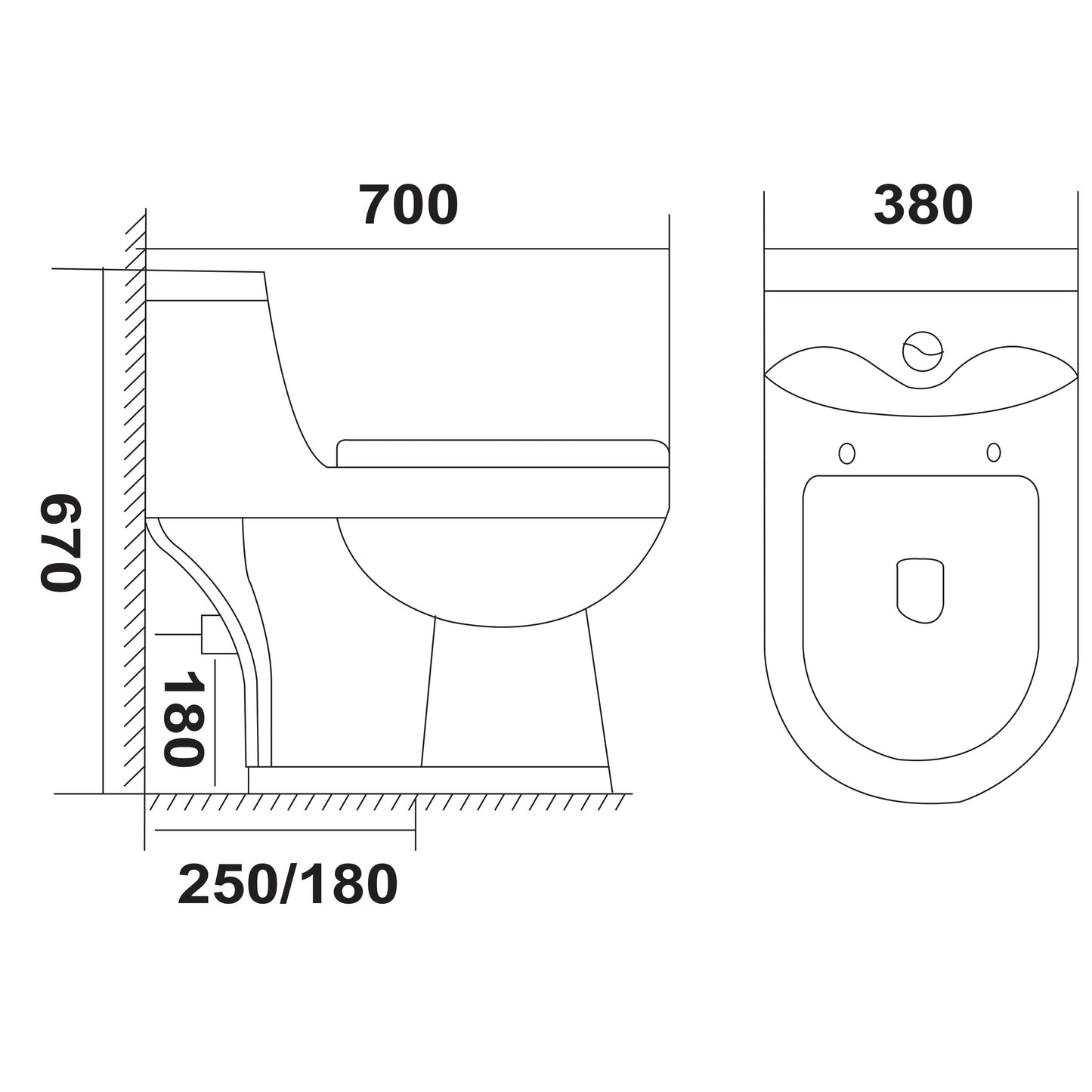 B BAGNO White Floor Mounted Water Closet WC08 S TRAP With WC Seat Cover, Flush Fittings & Accesories…