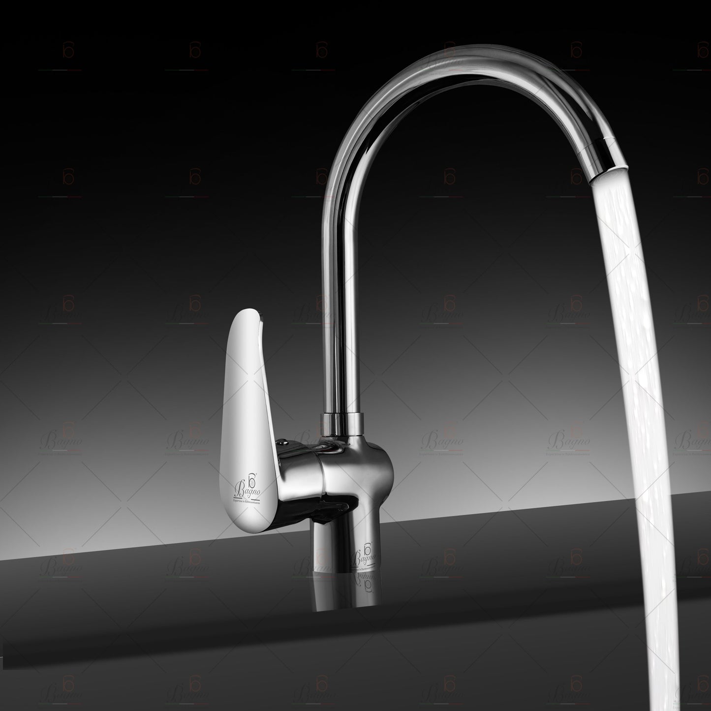 B BAGNO Kitchen Faucets B3, Full Brass Chrome Kitchen faucet, High arc single handle brass sink faucets, RV Kitchen sink faucets, Sink mixers