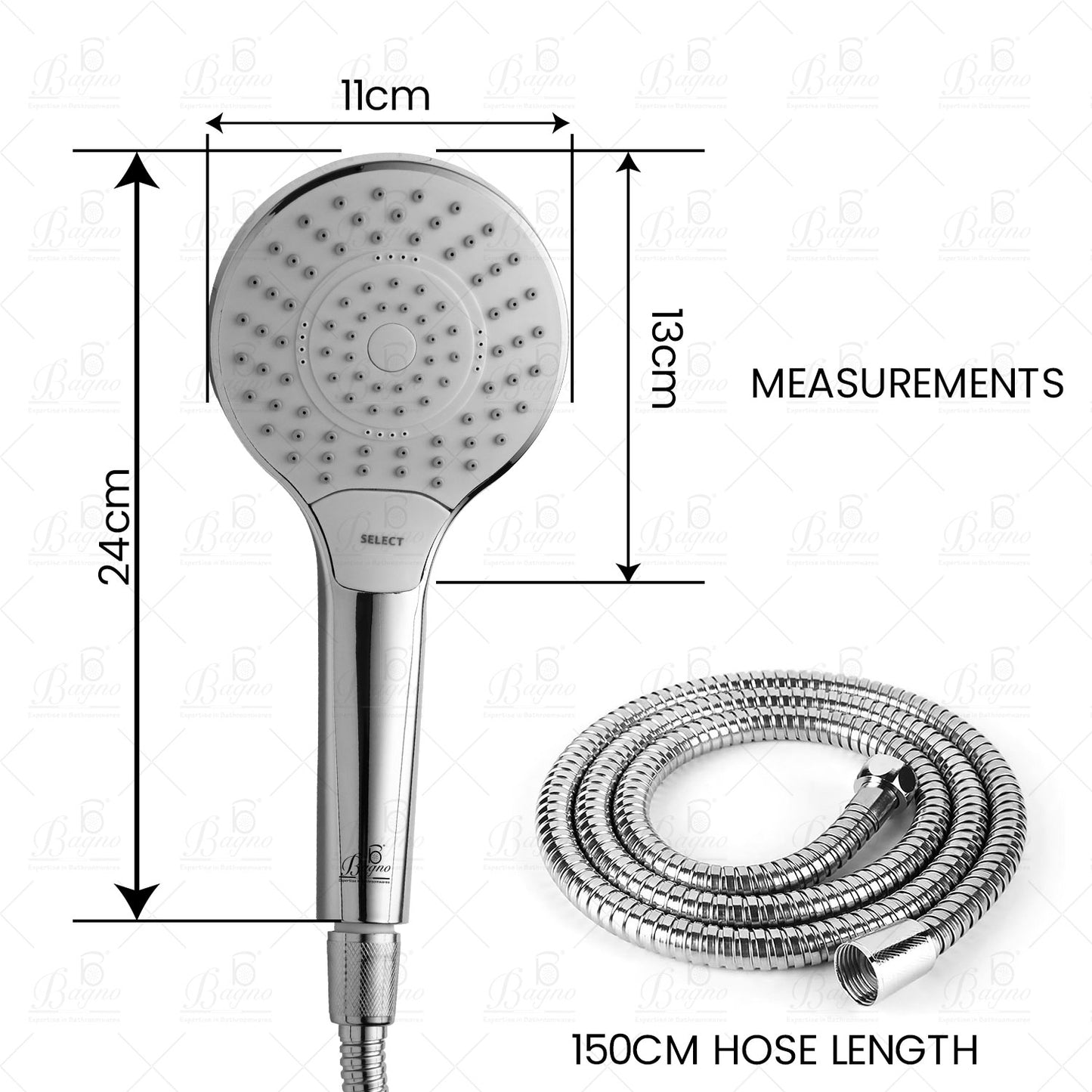 B BAGNO HSB02 hand held shower set rainfall spa water saving