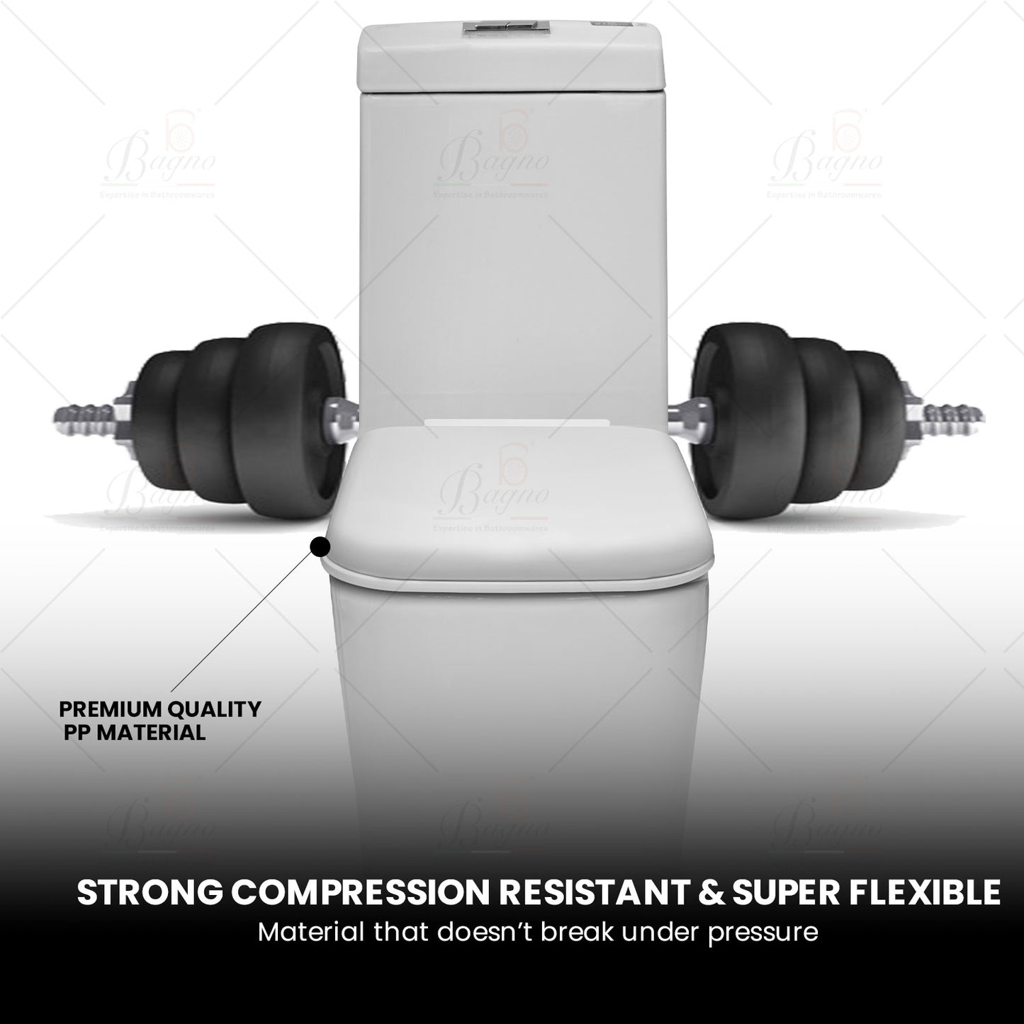 B BAGNO Seat Cover PP-SEAT02B, white water closet cover, water closet seat cover soft close