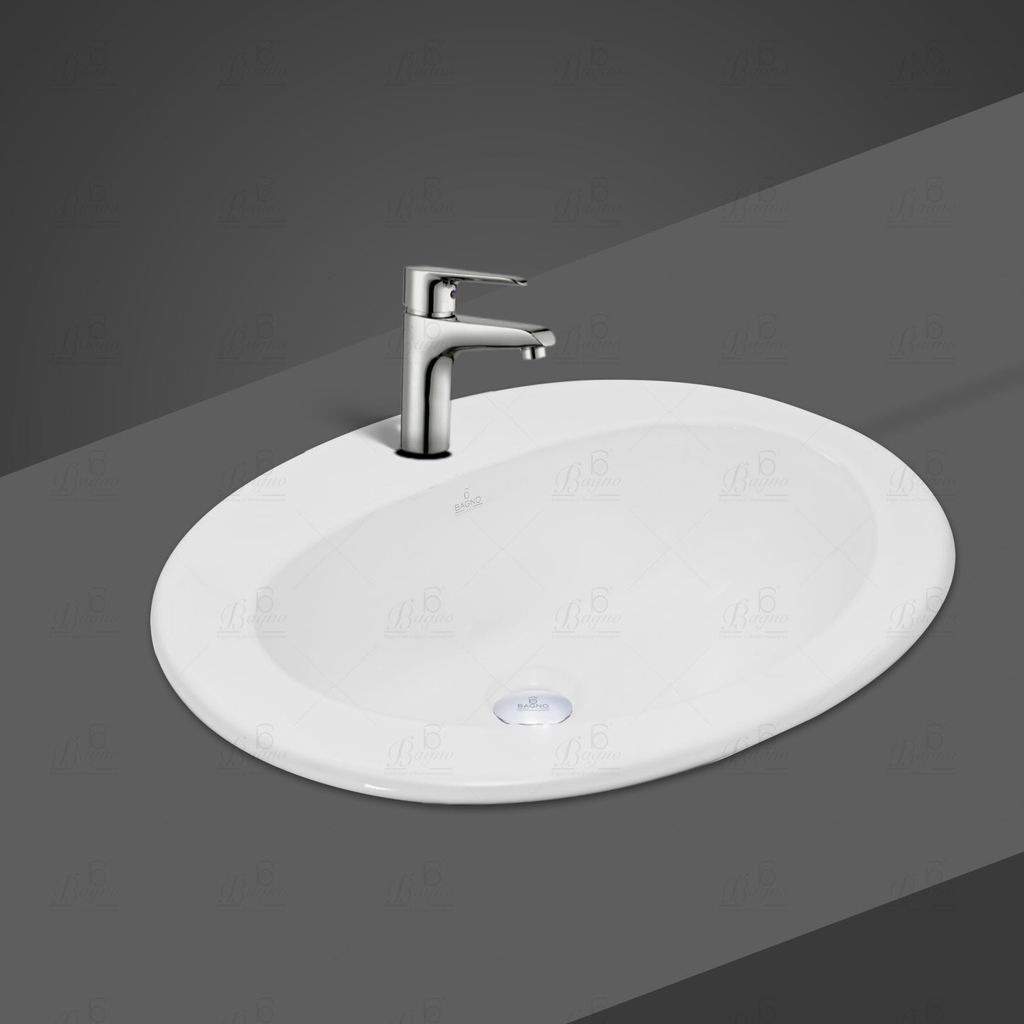 B BAGNO Over Counter Basin C01 with Overflow, B Bagno Bathroom Sink, Over Counter Basin