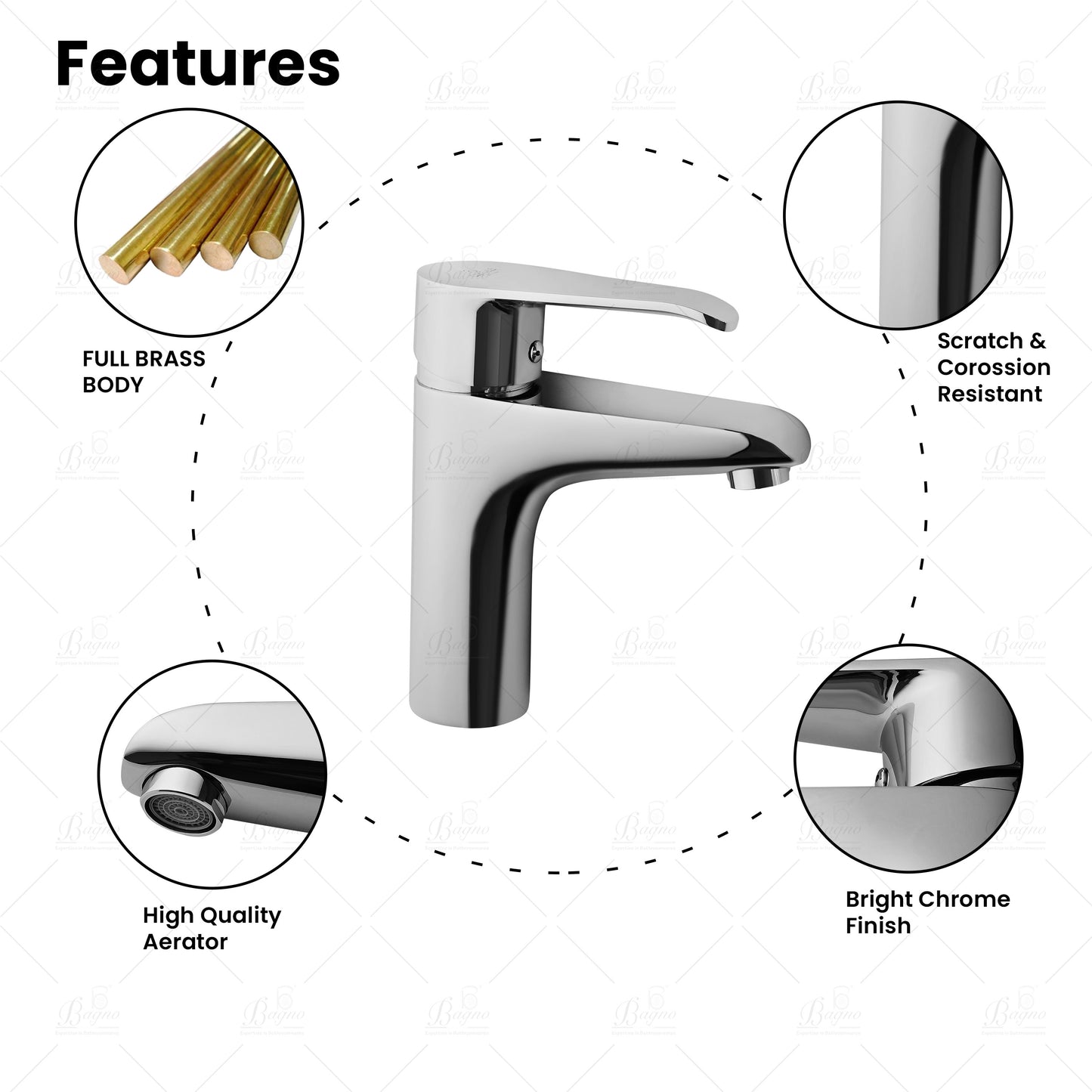 B BAGNO Basin Mixer B1 Chrome Full Brass, Basin Tap, Wash Basin Faucet, Bathroom Faucet…