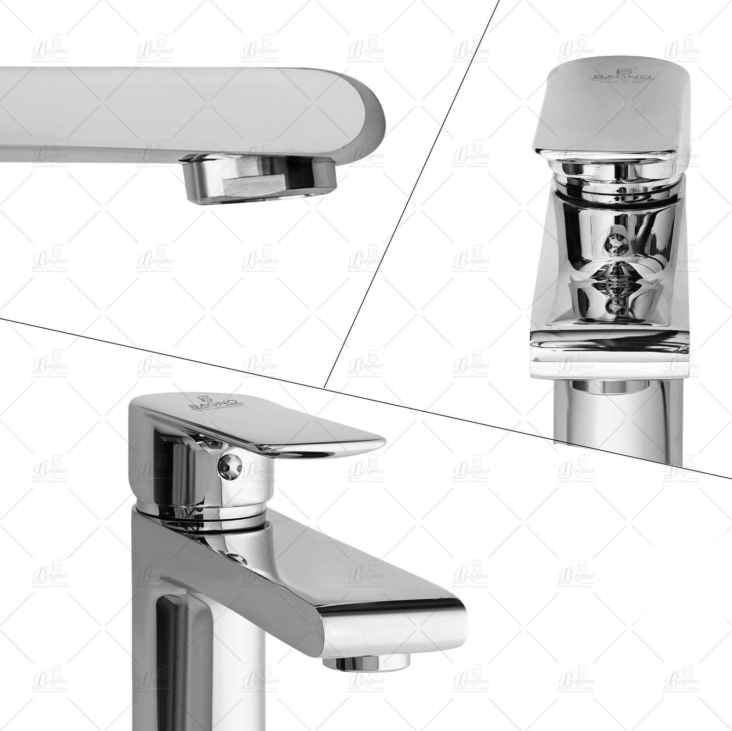 B BAGNO Basin Mixer 8601 Chrome Full Brass, Wash Basin Faucet, Bathroom Faucet