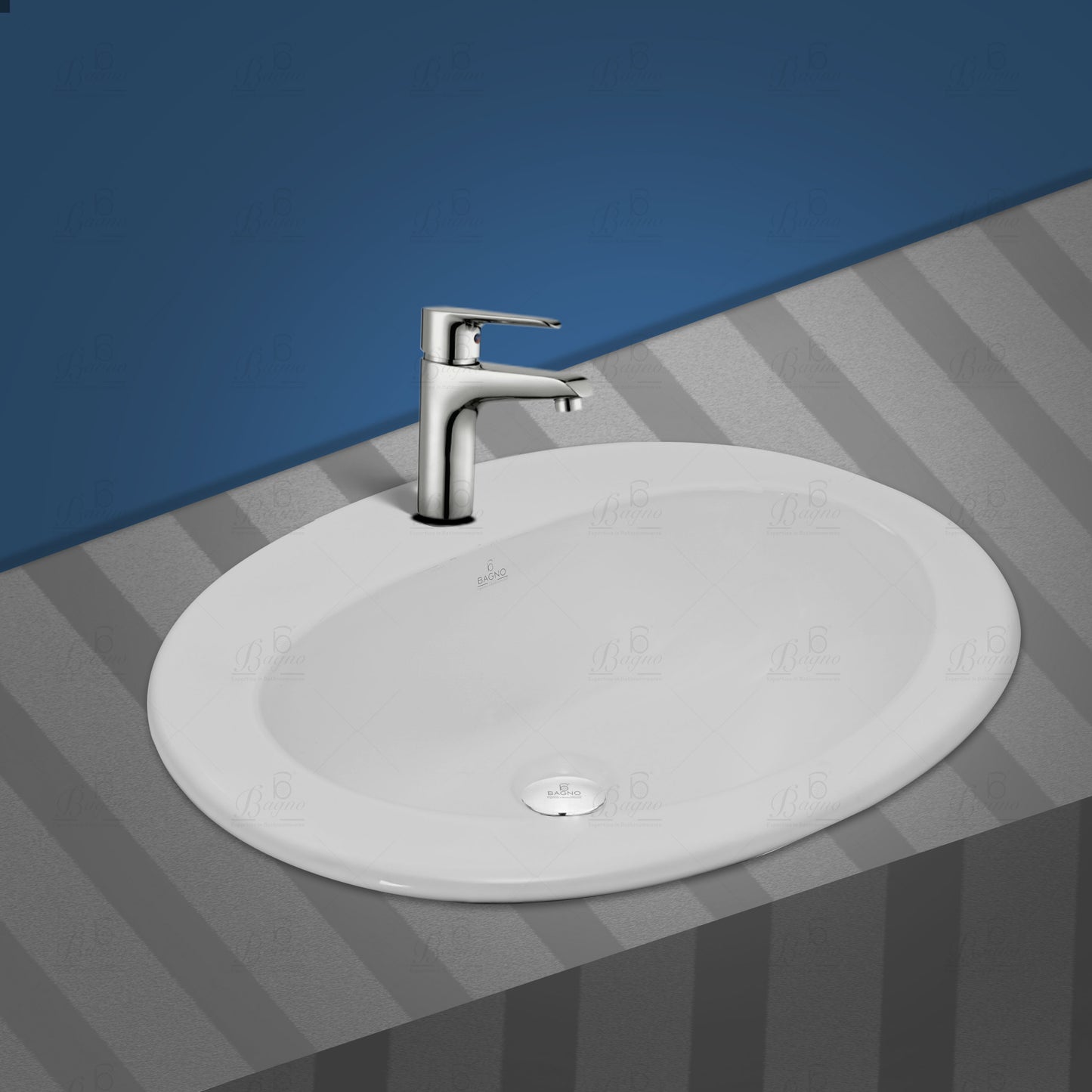 B BAGNO Over Counter Basin C01 with Overflow, B Bagno Bathroom Sink, Over Counter Basin
