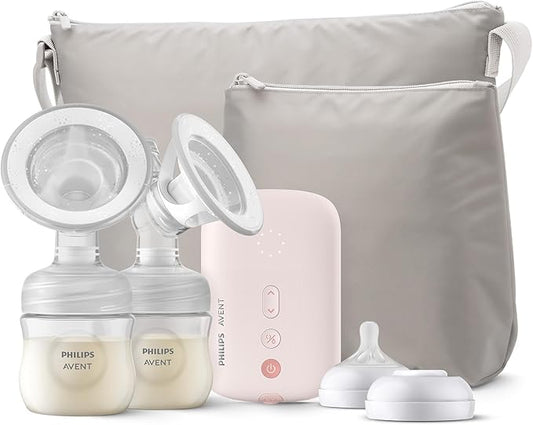 Philips AVENT Double Electric Breast Pump - Electric Breast Pump, Hospital Strength, BPA-Free, with Travel Bag and Bag, SCF393/82