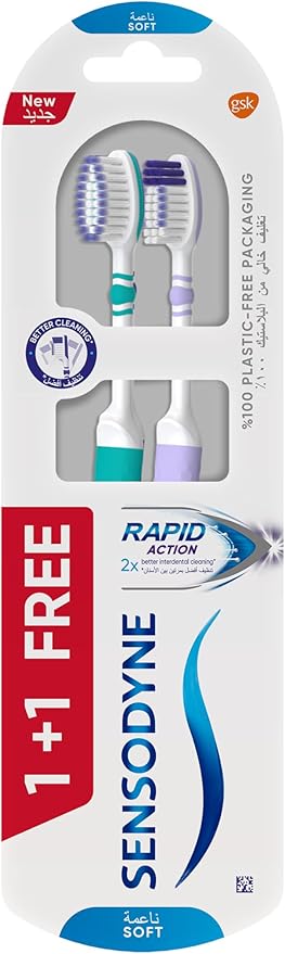 Sensodyne Rapid Action ToothbrUSh, Soft, Pack Of 2