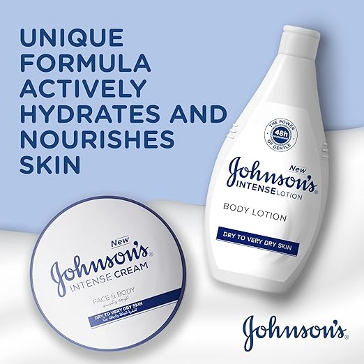 Johnson's Intense Body Lotion, suitable for Dry To Very Dry Skin, Intense Nourishment, Fast Absorbing and Non-Greasy Formula, 250ml