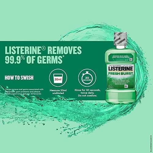 Listerine, Mouthwash, Fresh Burst, 500Ml, 2+1 Pack