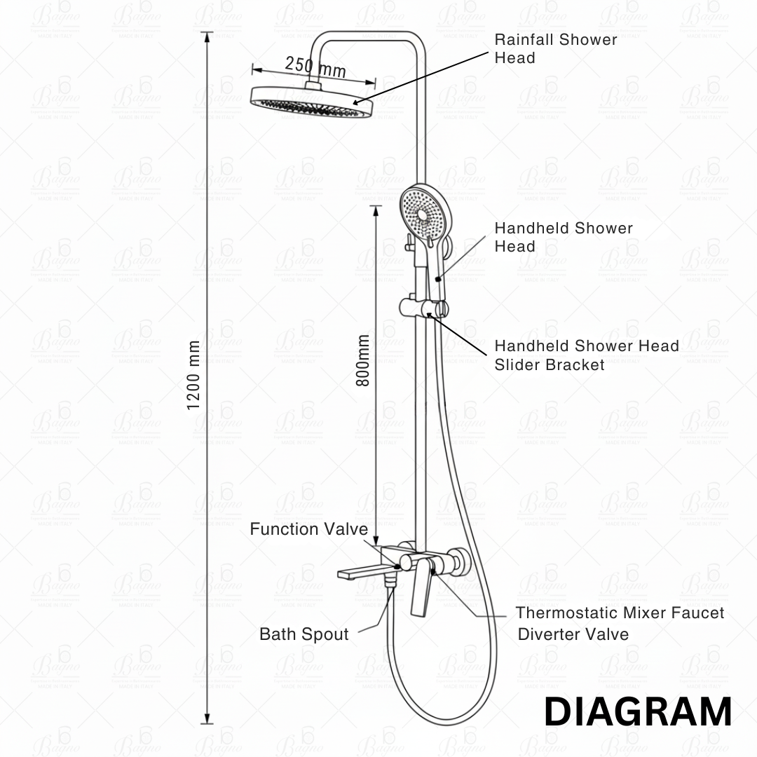 B BAGNO Shower System - Crystal Series C04