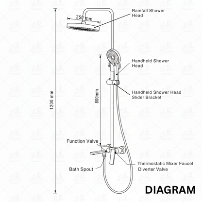 B BAGNO Shower System - Crystal Series C04