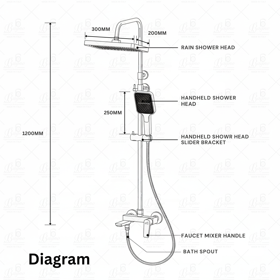 B BAGNO Shower System - Adeen Series A04