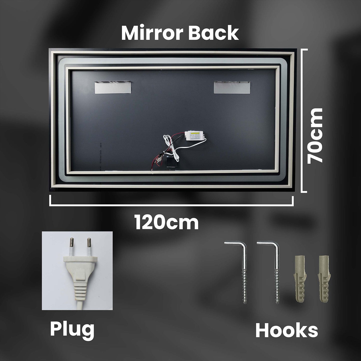 B BAGNO 120x70CM Multi LED Mirror BML09 Horizontal, Vanity Mirror
