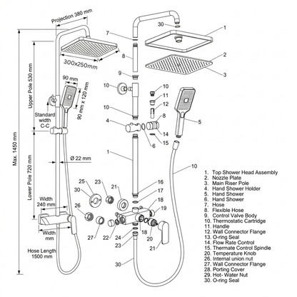 B BAGNO Shower System - 9603-2