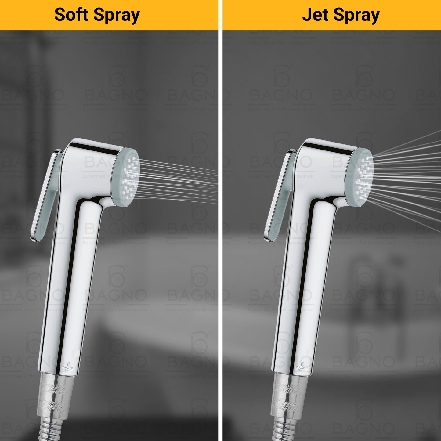 B BAGNO Shattaf Set SF01C Bidet Sprayer For Toilet With 120 Cm Stainless Steel Bidet Hose