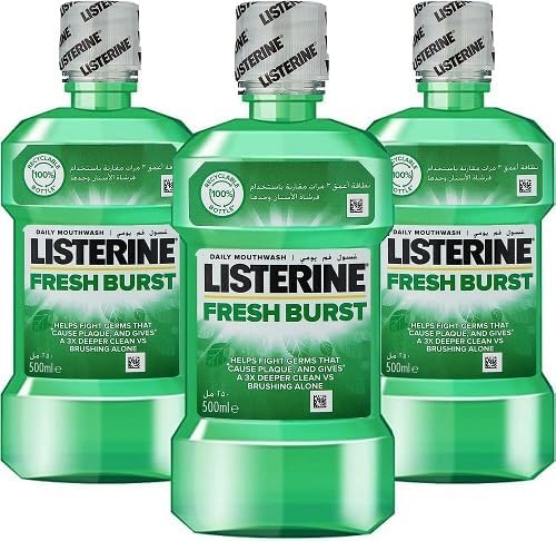 Listerine, Mouthwash, Fresh Burst, 500Ml, 2+1 Pack