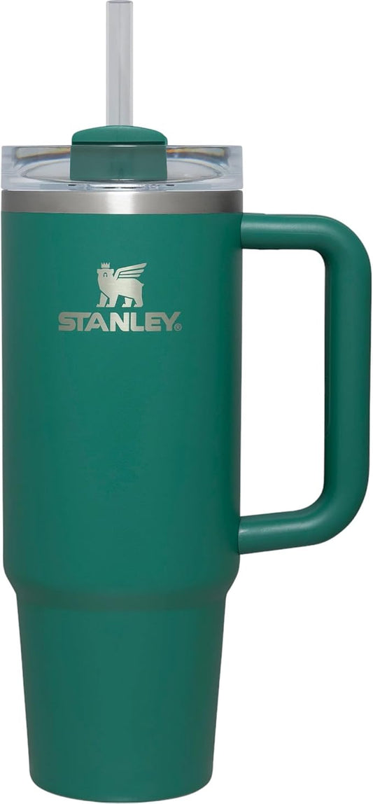 STANLEY Quencher H2.0 FlowState Stainless Steel Vacuum Insulated Tumbler with Lid and Straw for Water, Iced Tea or Coffee (PIne, 40 oz)