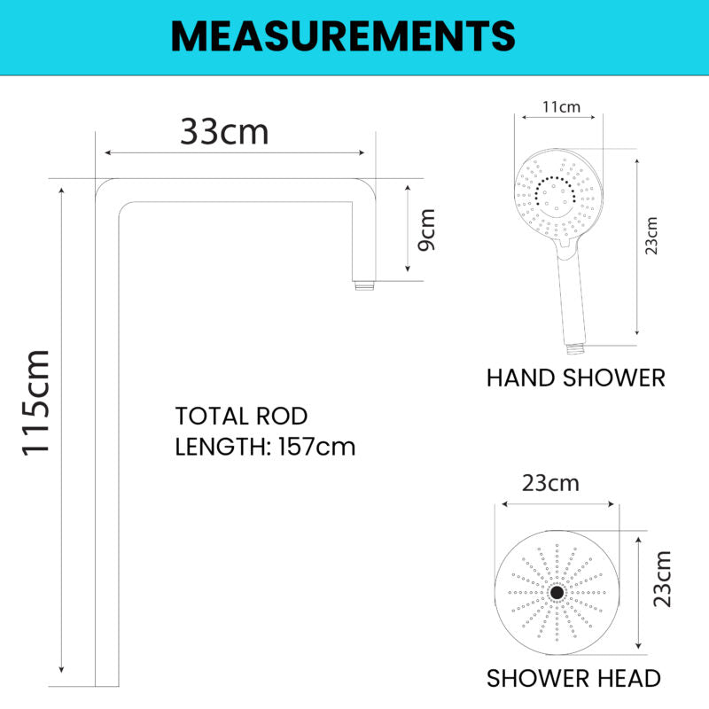 B BAGNO Shower Kit - 85-7C Round