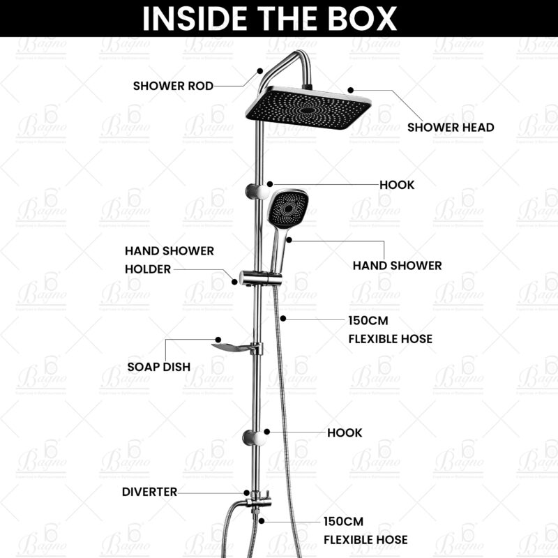 B BAGNO Shower Kit 85-7C Square
