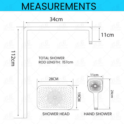 B BAGNO Shower Kit 85-7C Square