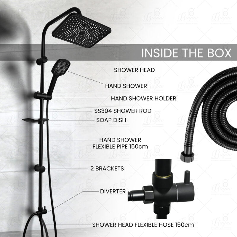 B BAGNO Shower Kit 85-7C Square