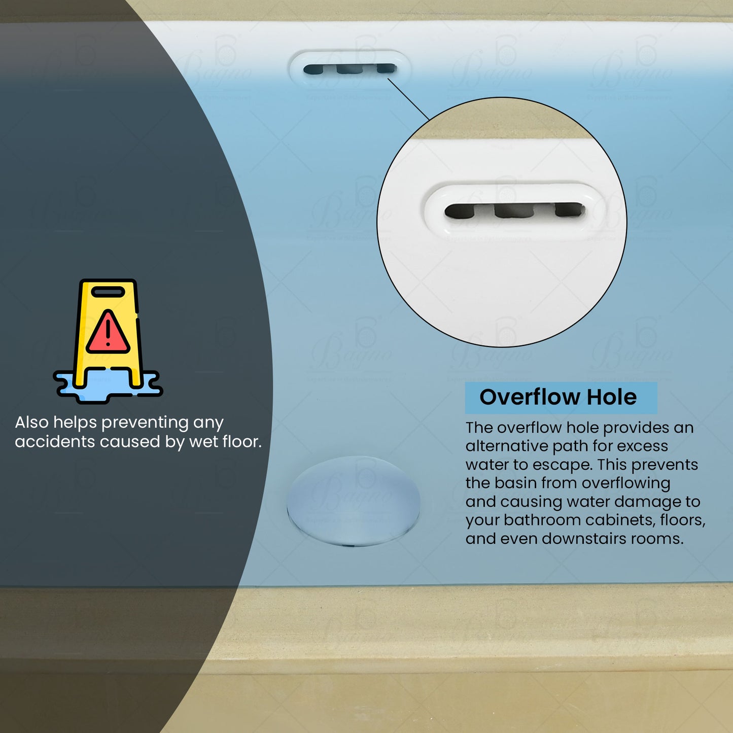 wash basin undermount with overflow hole 6