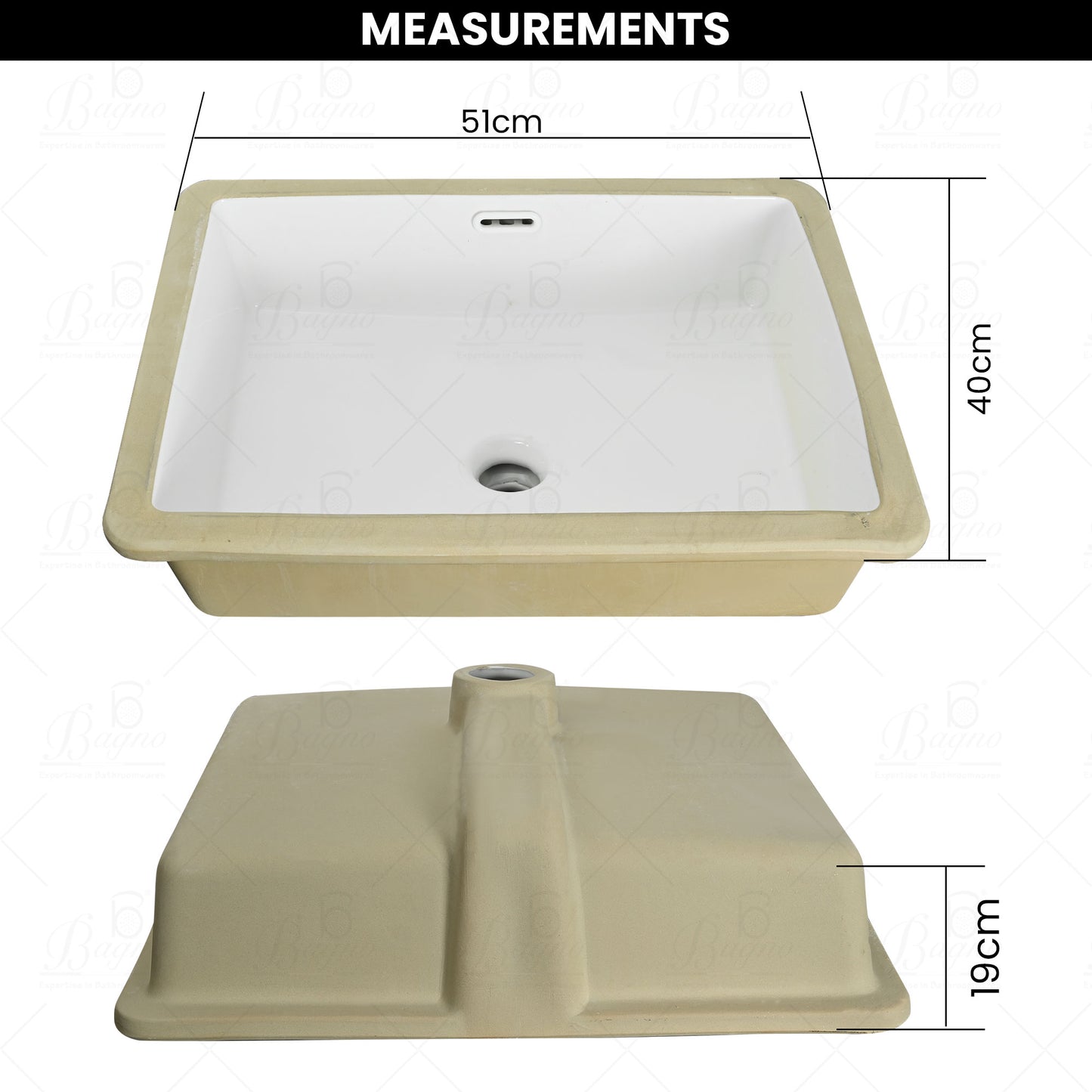 wash basin undermount with overflow hole 7