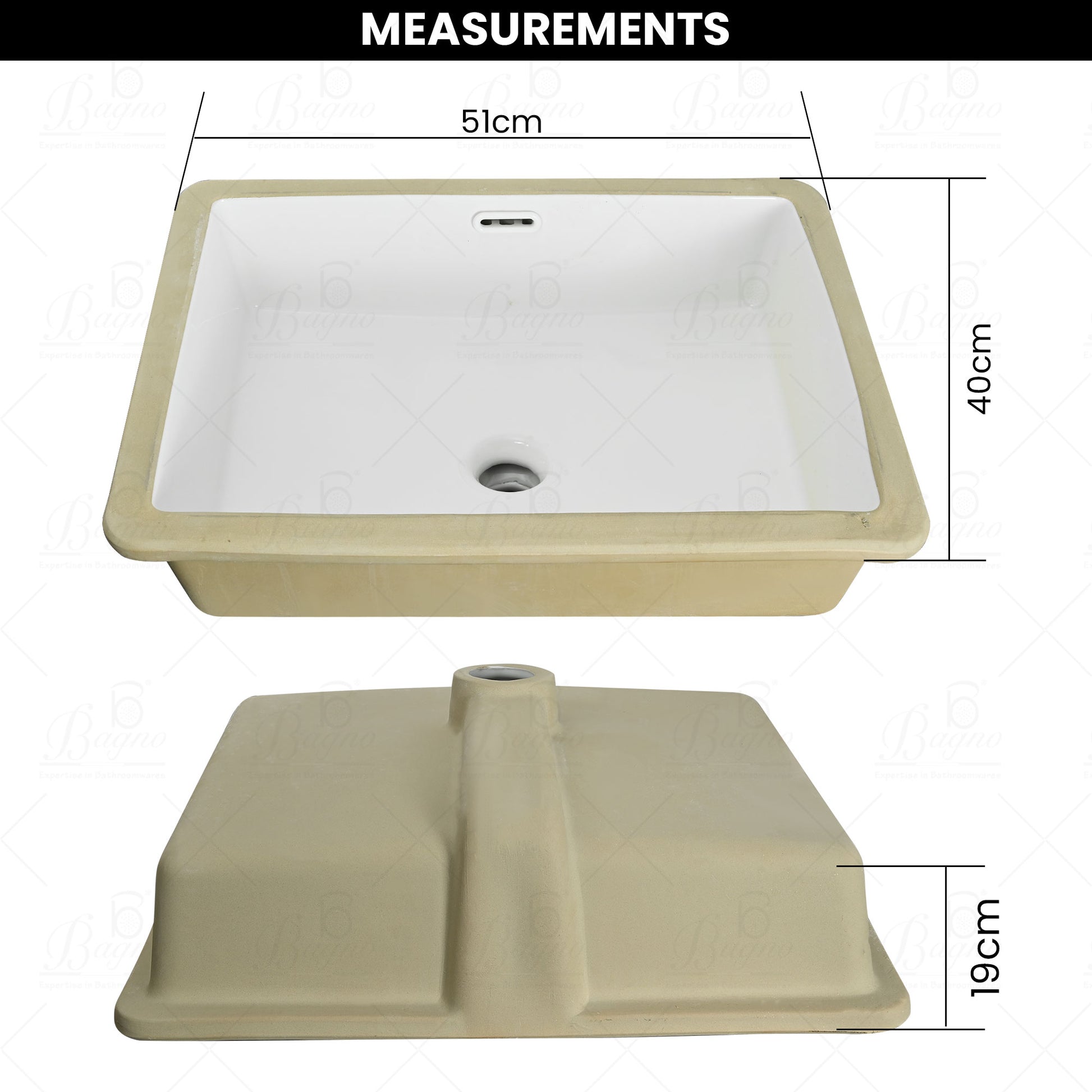 wash basin undermount with overflow hole 7
